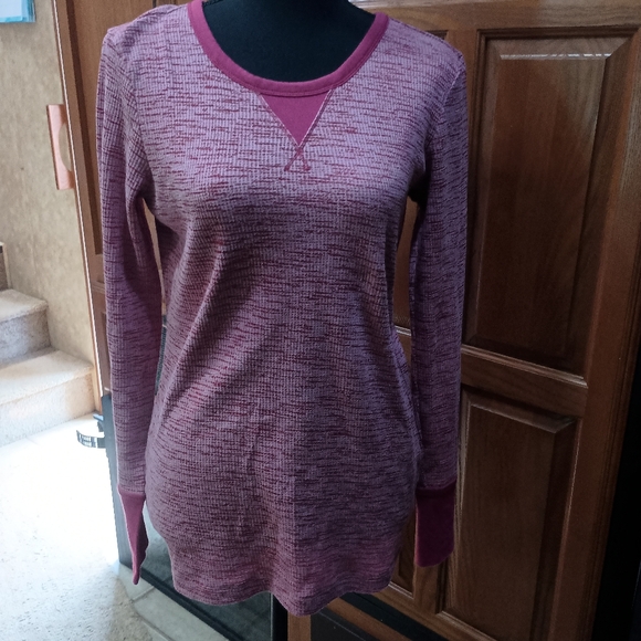 Columbia Pink Long Sleeve Thermal Type Top With Cute Cuff Detail Small - Picture 1 of 10